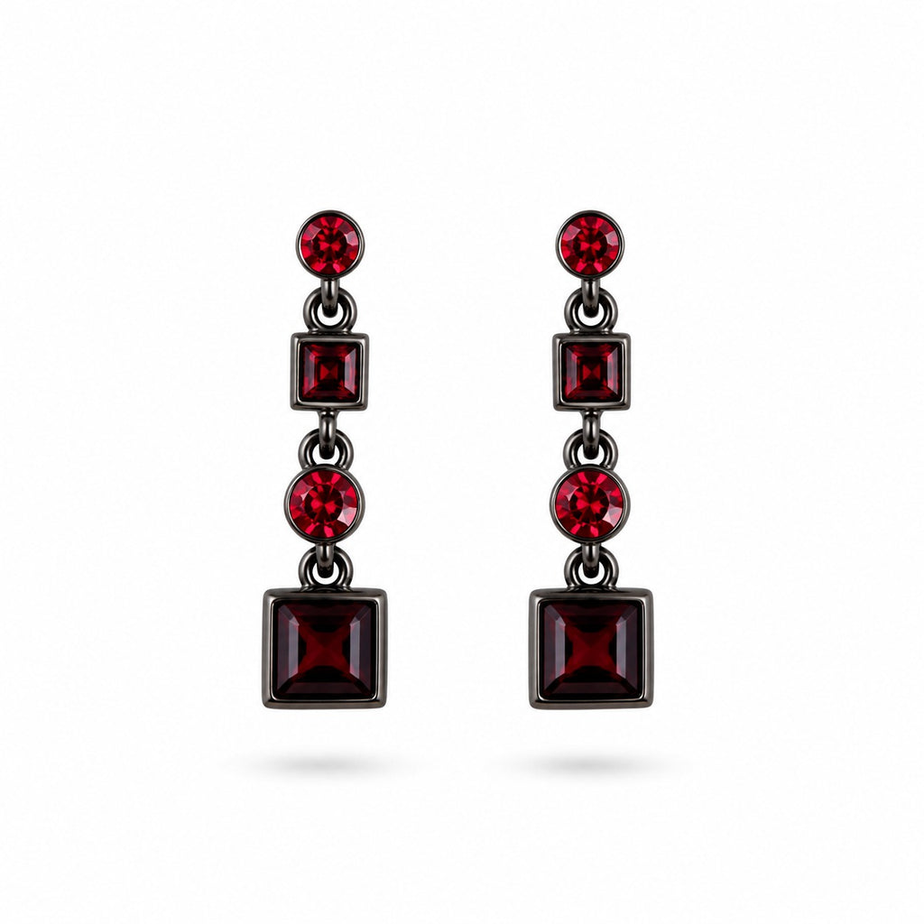 Dark Romance Ruby Red Drop Earrings