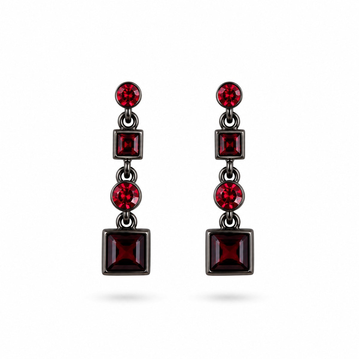 Dark Romance Ruby Red Drop Earrings