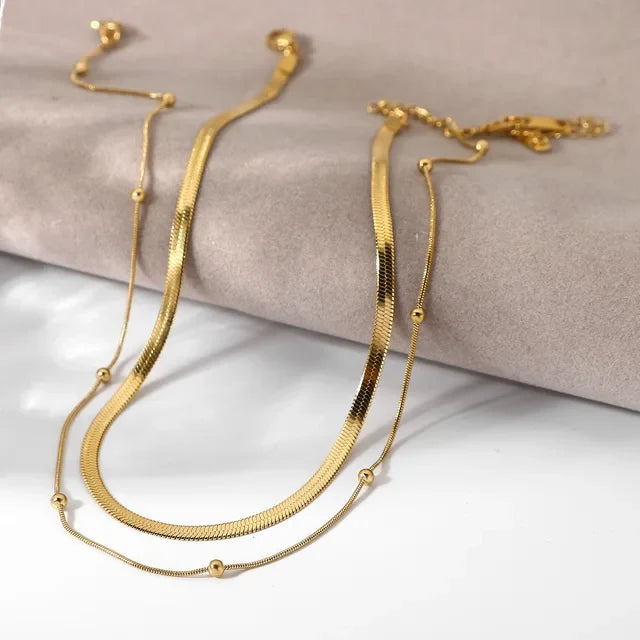 Minimalist Double-Layer Snake Chain Necklace