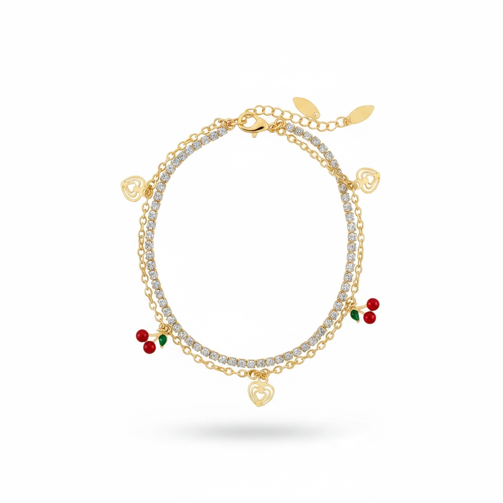 Cherry Kiss Anklet 🍒✨