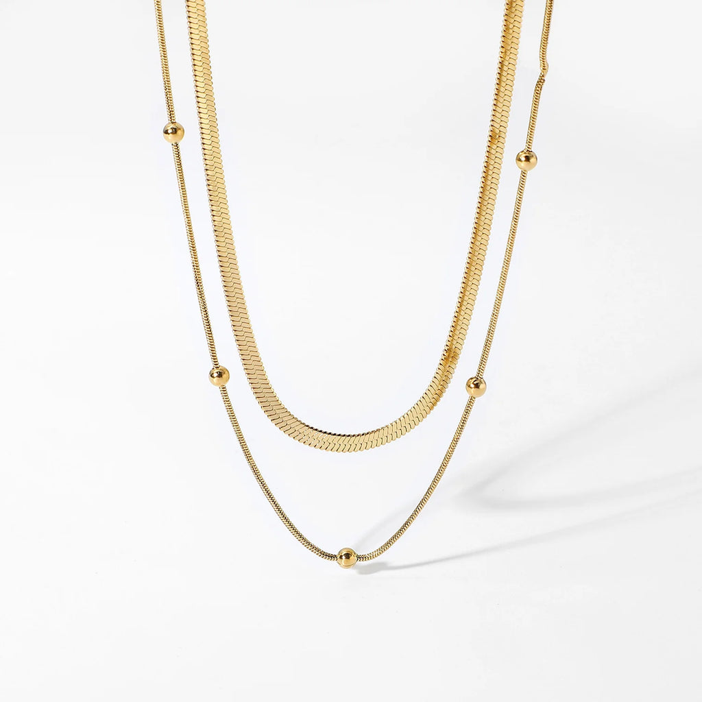 Minimalist Double-Layer Snake Chain Necklace