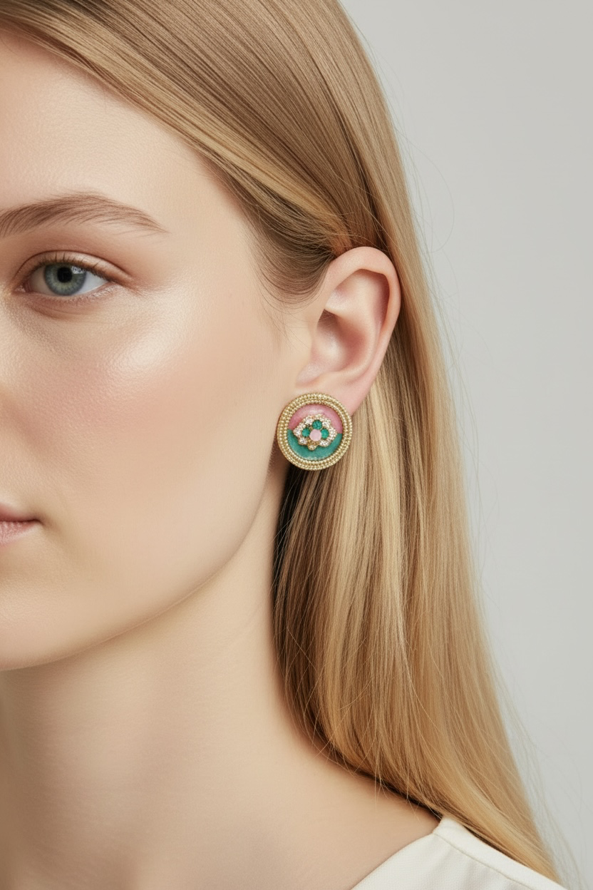Rosé Bloom Stud Earrings