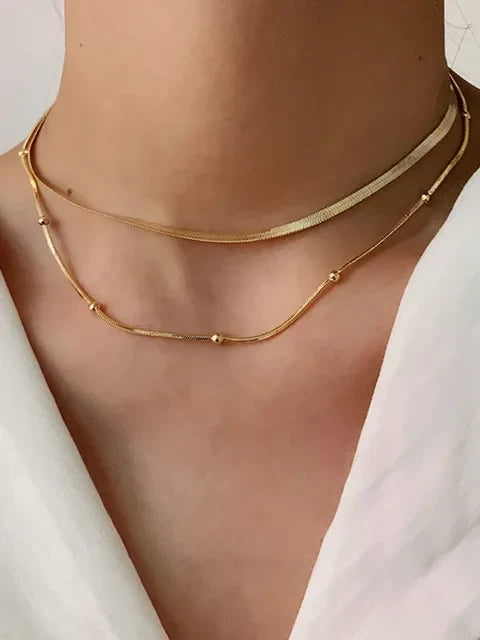 Minimalist Double-Layer Snake Chain Necklace