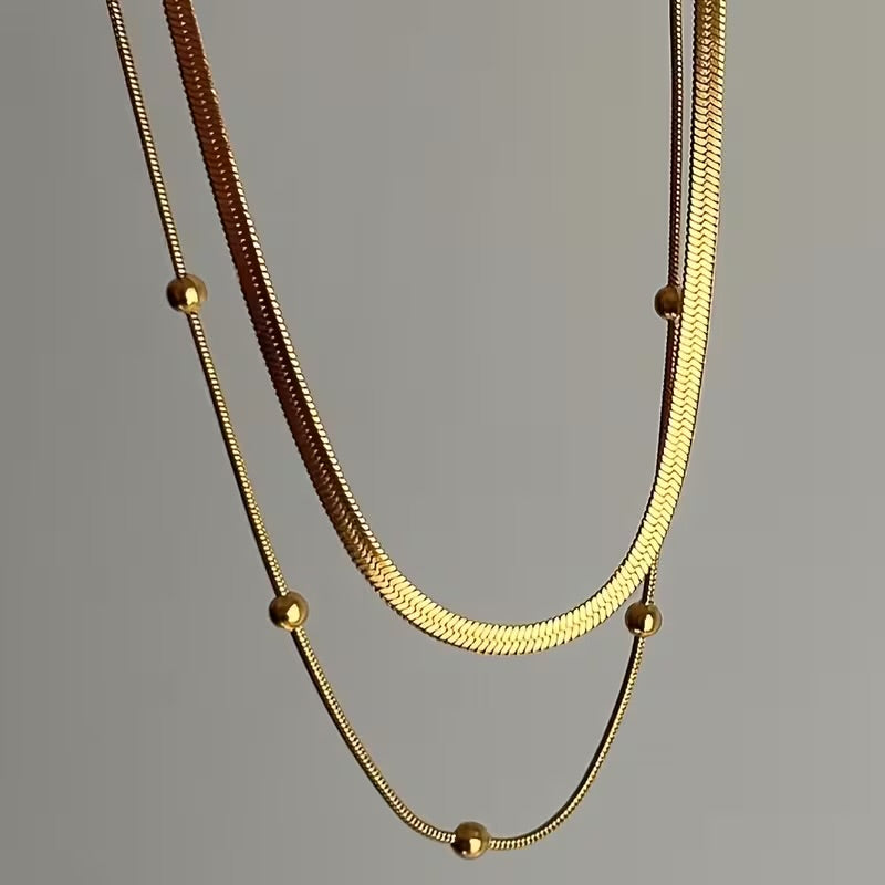 Minimalist Double-Layer Snake Chain Necklace