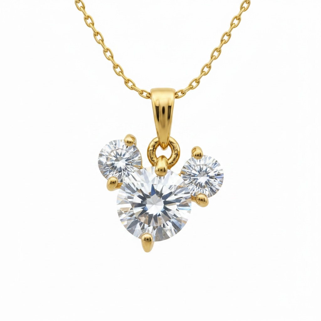 Mickey Solitaire Pendant Necklace