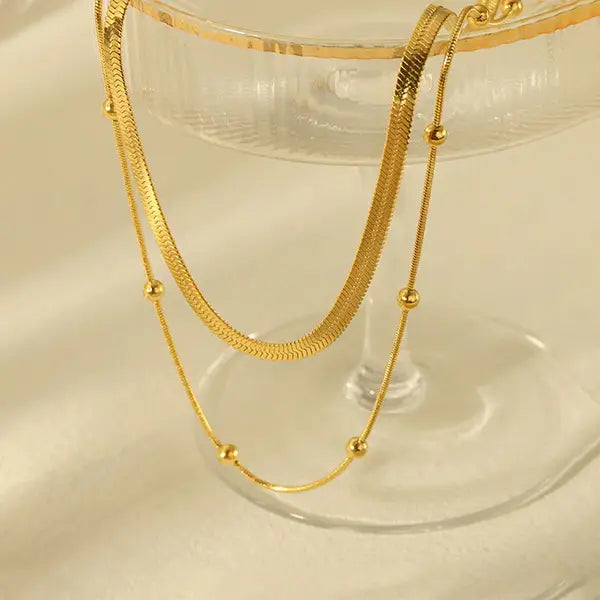 Minimalist Double-Layer Snake Chain Necklace