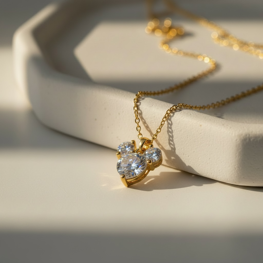 Mickey Solitaire Pendant Necklace