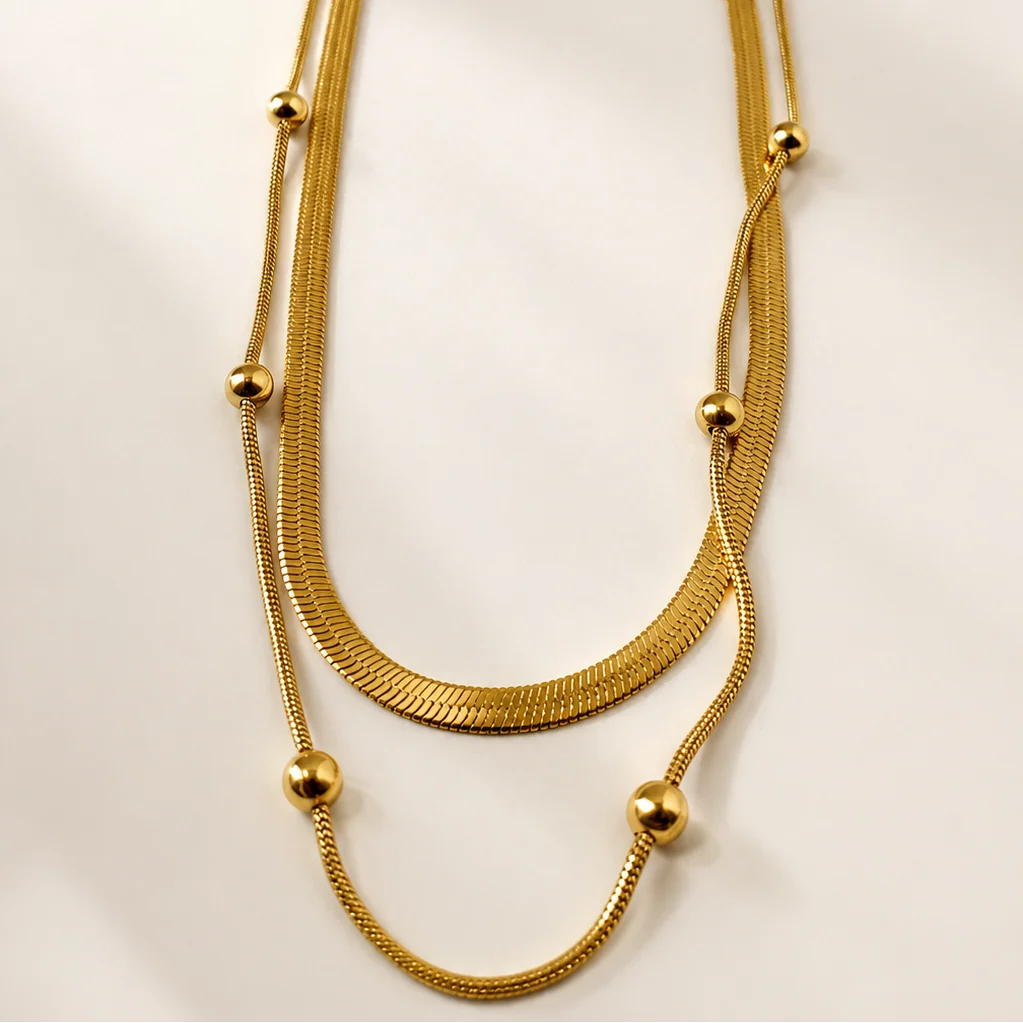Minimalist Double-Layer Snake Chain Necklace
