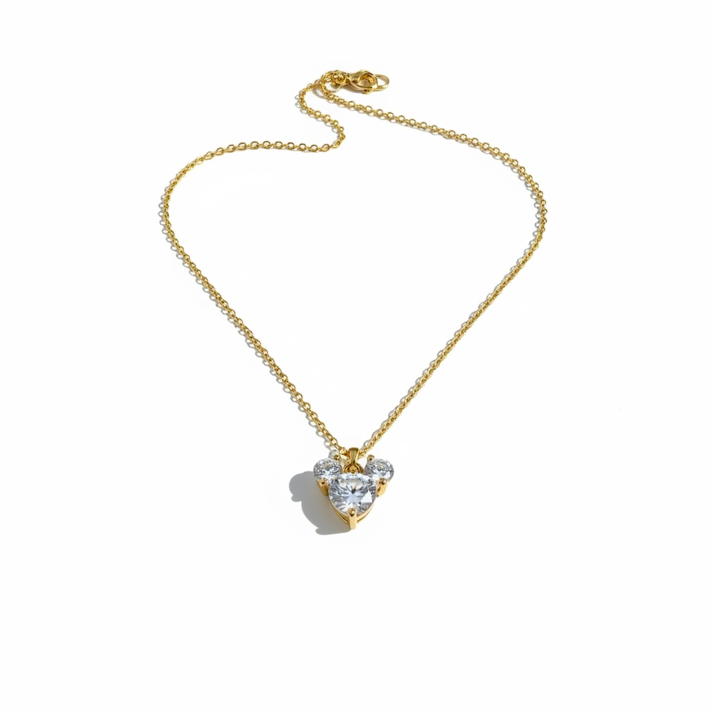 Mickey Solitaire Pendant Necklace