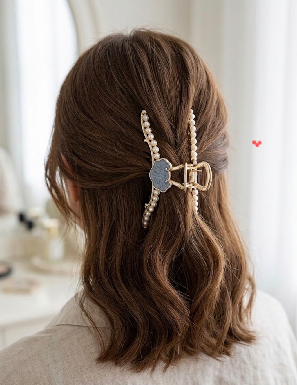 Metallic Marble Claw Clip